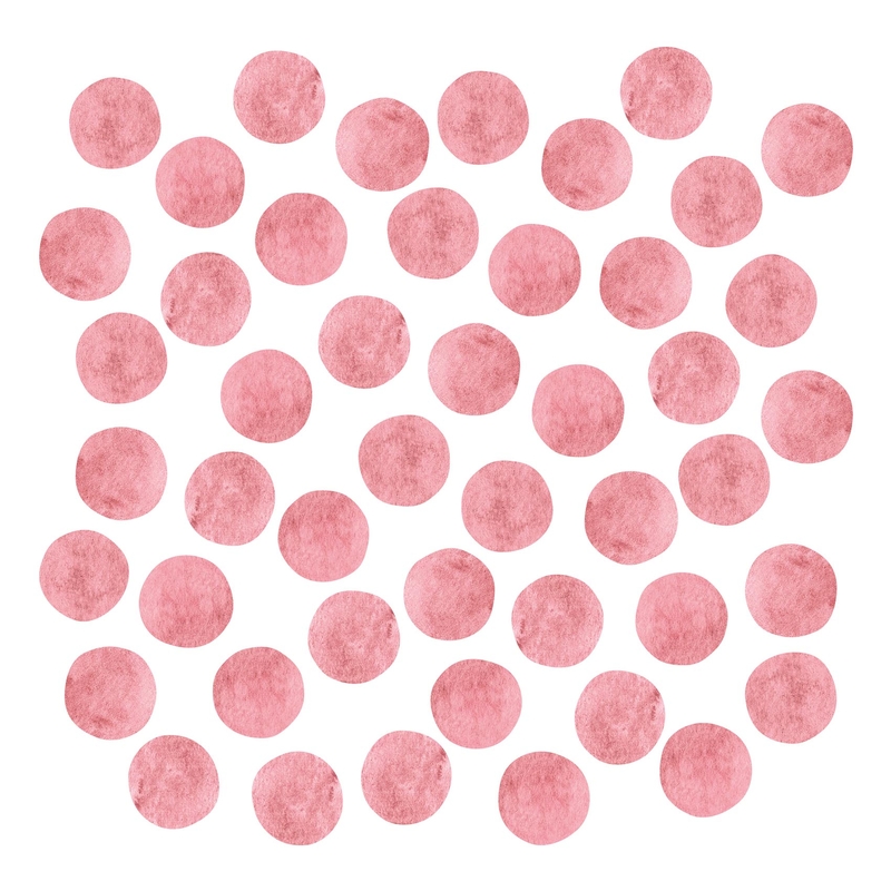Wall Stickers &#039;Watercolor Dots&#039; Dusty Rose 47 pcs