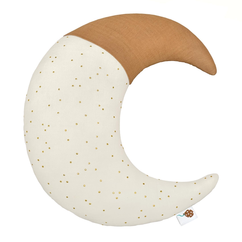Cushion &#039;Moon&#039; Camel/Cream/Gold 40cm