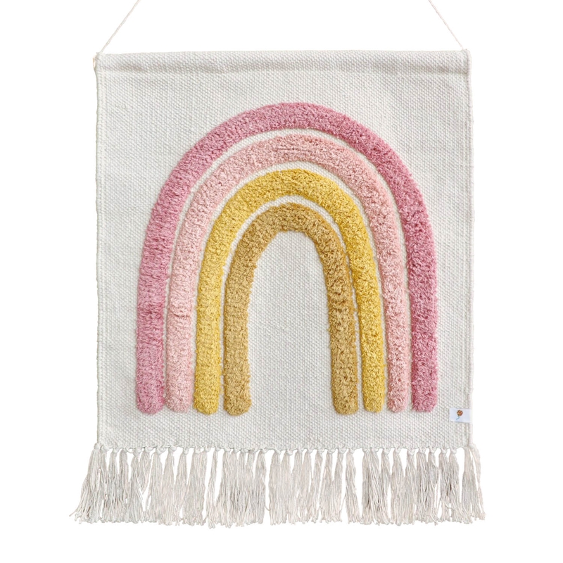 Wall Rug &#039;Rainbow&#039; Cream/Dusty Rose