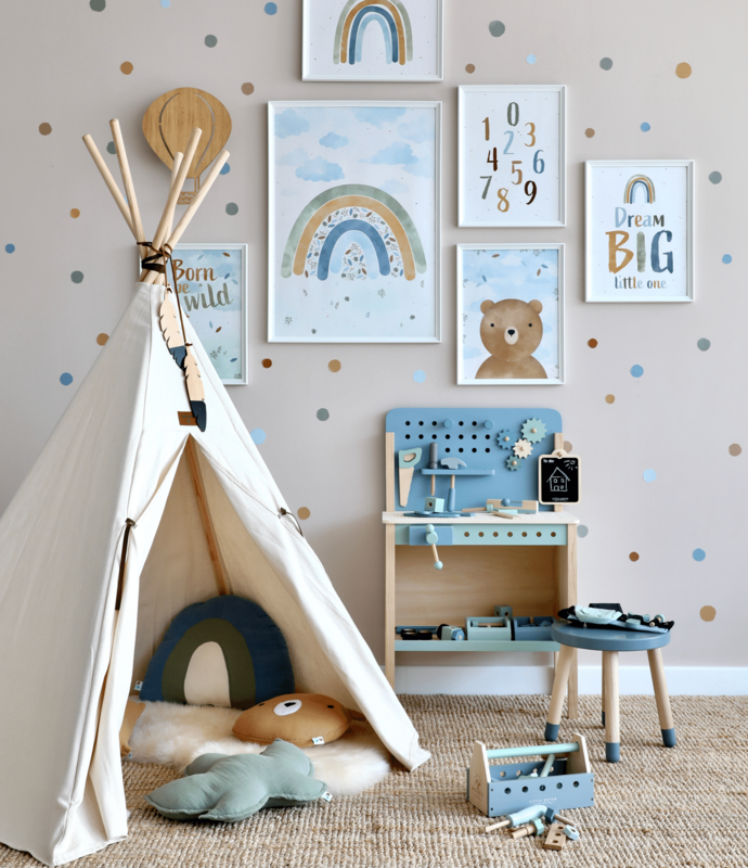 Playroom With Rainbow Decor