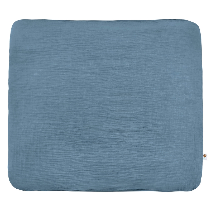 Organic Changing Pad Cover Muslin Dusty Blue