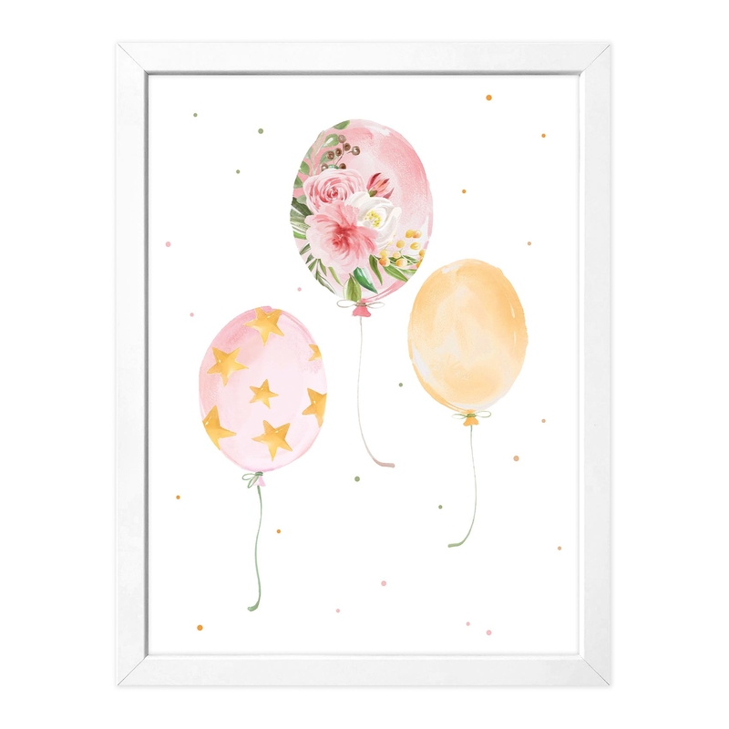 Poster &#039;Balloons With Flowers&#039; 30x40cm