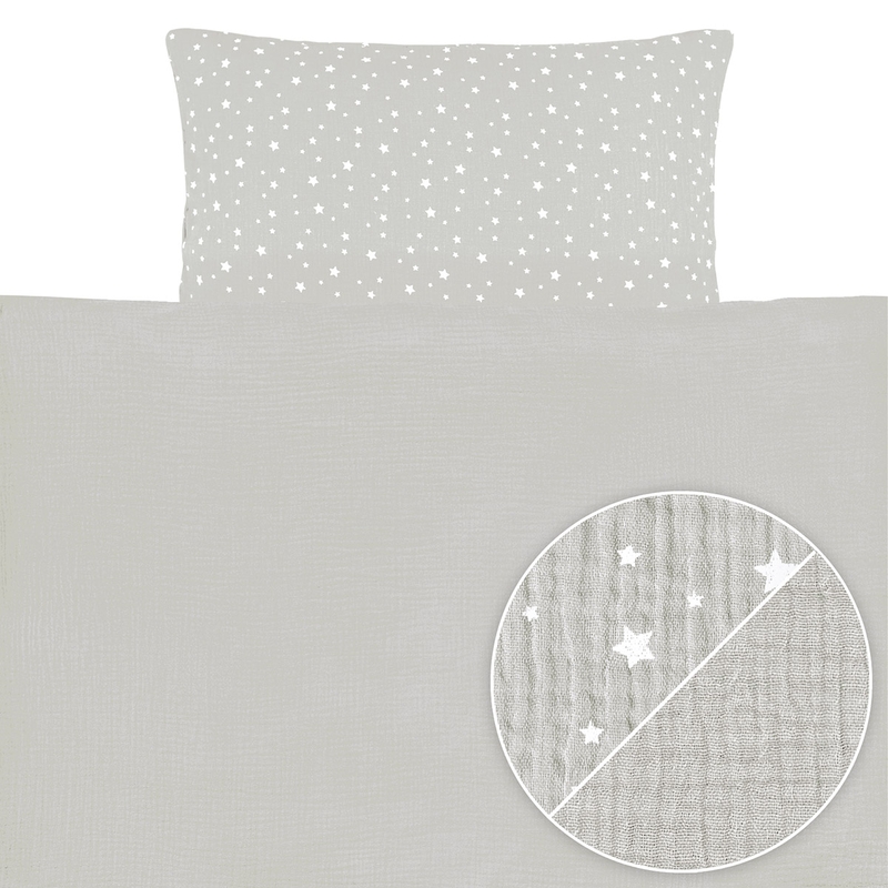 Bedding Muslin Light Grey 100x135cm
