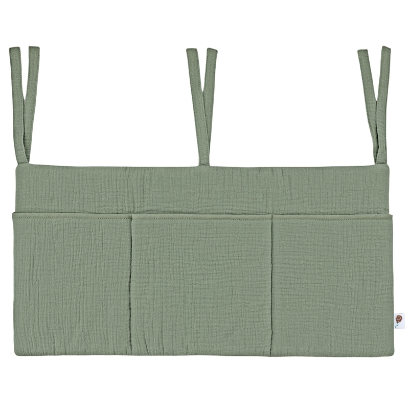 Organic Bed Pocket Muslin Khaki 60x30cm
