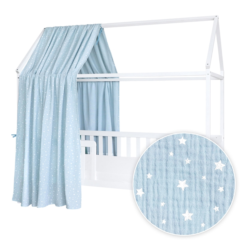 House Bed Canopy &#039;Stars&#039; Light Blue 350cm 1 Piece