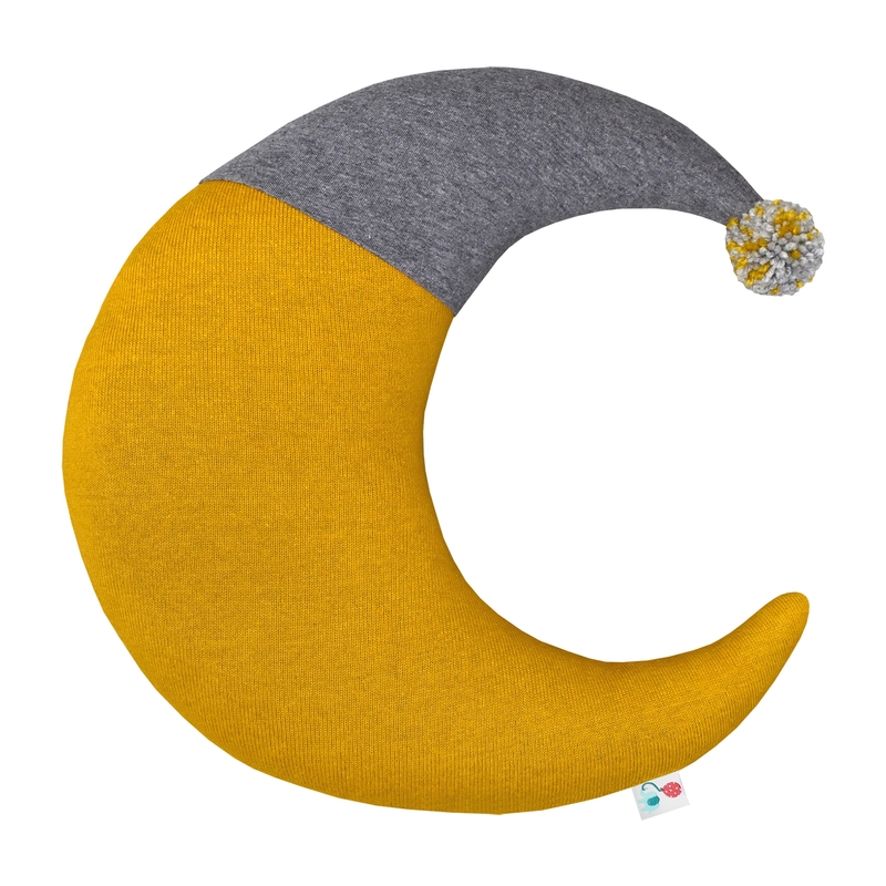Cushion &#039;Moon&#039; Knit Mustard 38cm