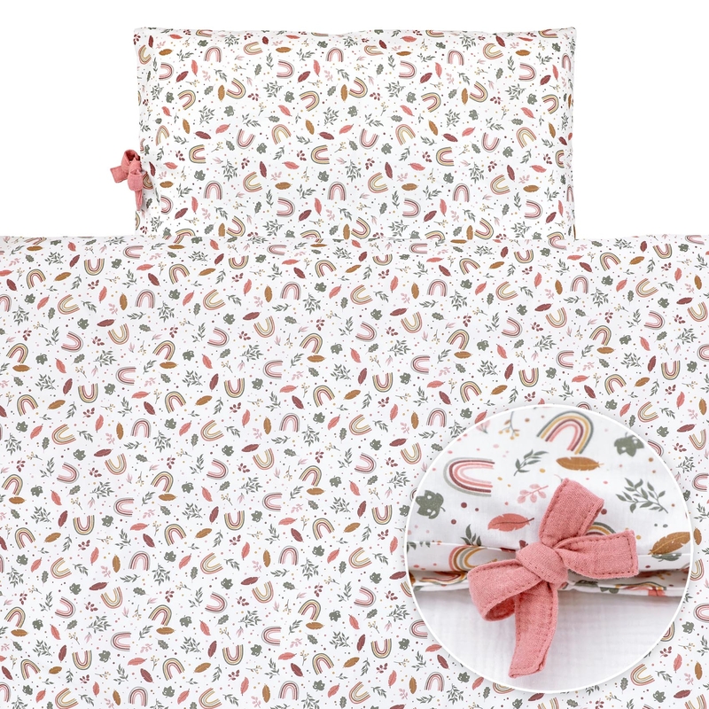 Organic Bedding &#039;Rainbow&#039; Rose 100x135cm