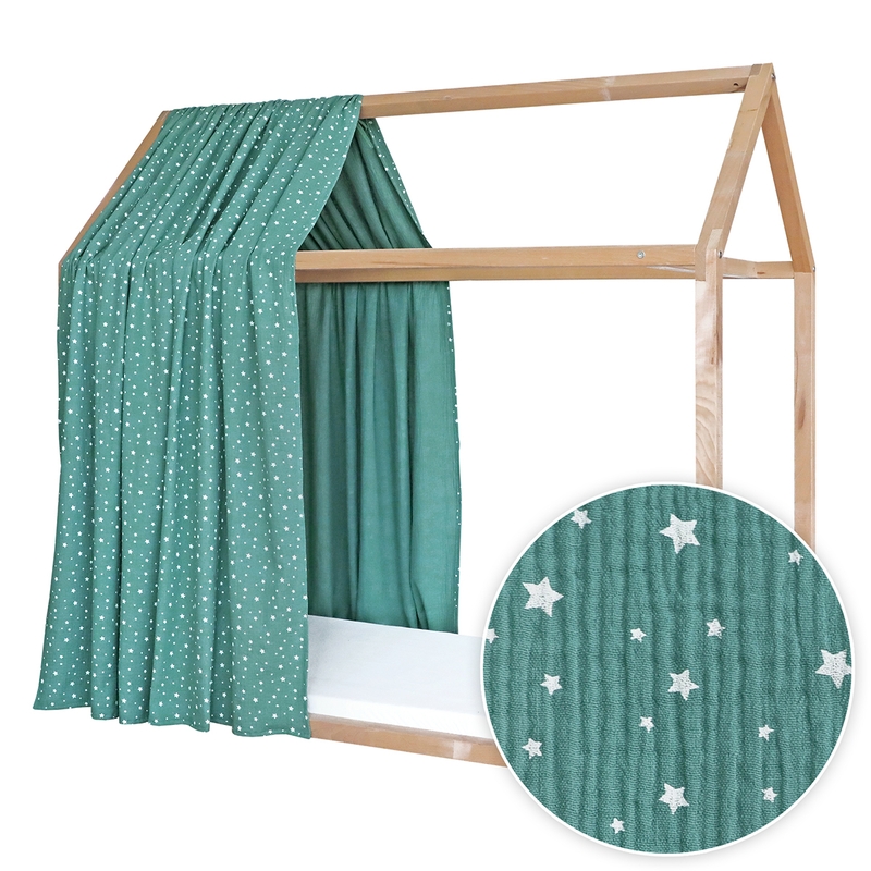 House Bed Canopy &#039;Stars&#039; Green 315cm 1 Piece