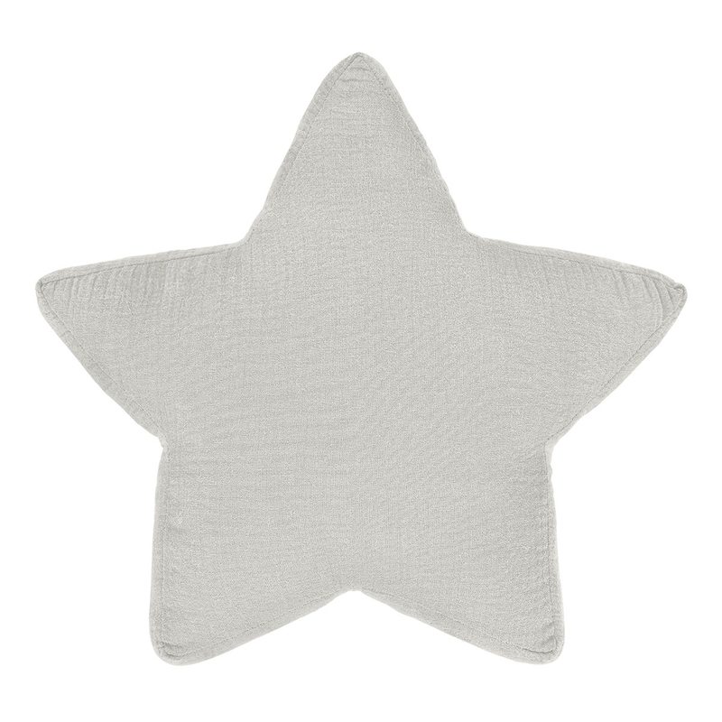 Organic Cushion &#039;Star&#039; Muslin Light Grey 30cm