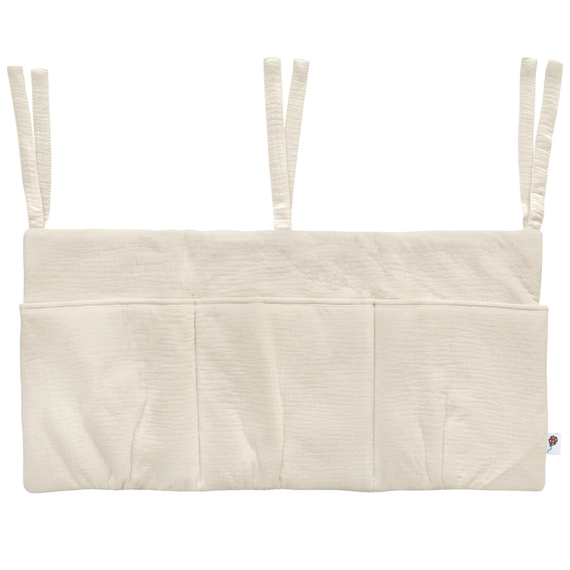 Organic Bed Pocket Muslin Cream 60x30cm