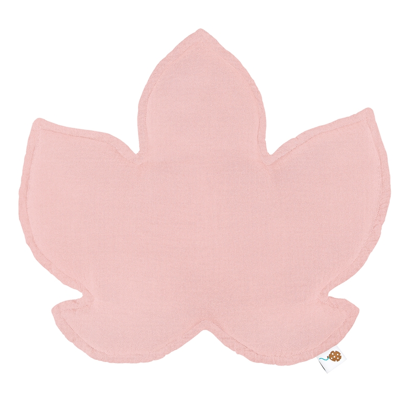 Organic Cushion &#039;Leaf&#039; Muslin Light Pink 40cm