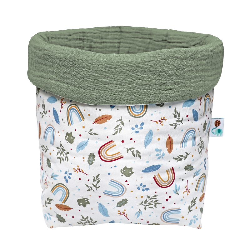 Organic Storage Basket &#039;Rainbow&#039; Khaki 22cm