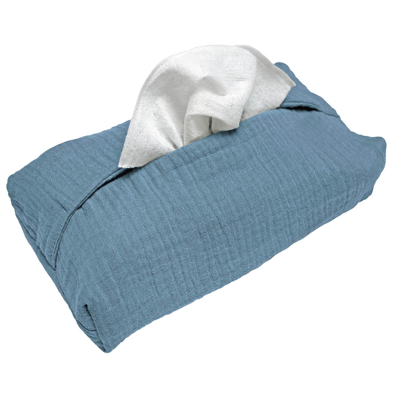 Wet Wipe Cover Muslin Dusty Blue