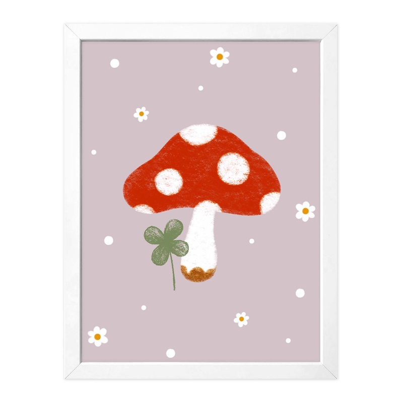 Poster &#039;Lucky Mushroom&#039; Lilac 30x40cm