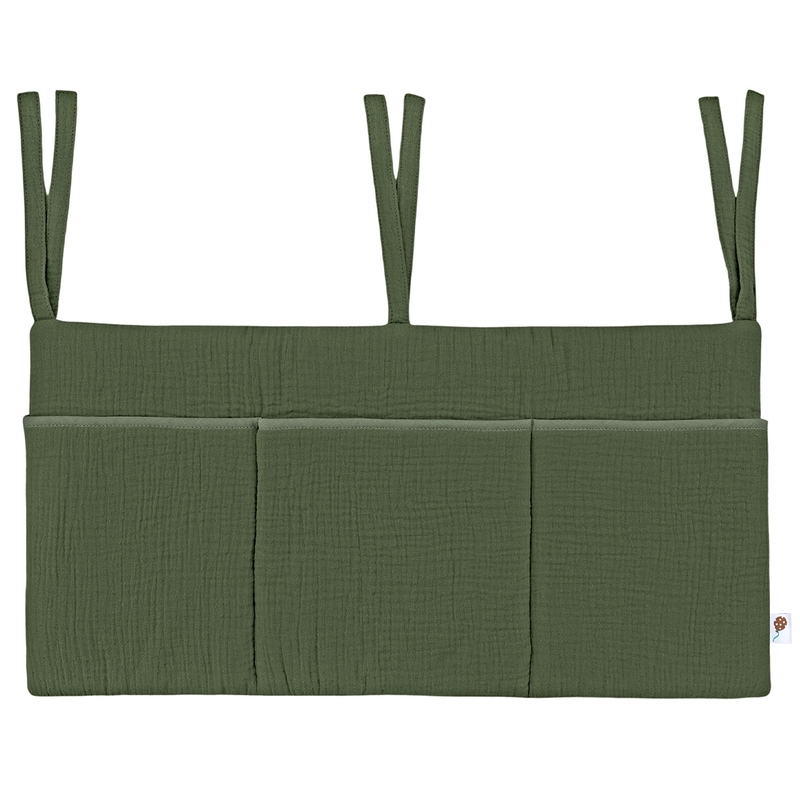 Bed Pocket Muslin Dark Green 60x30cm