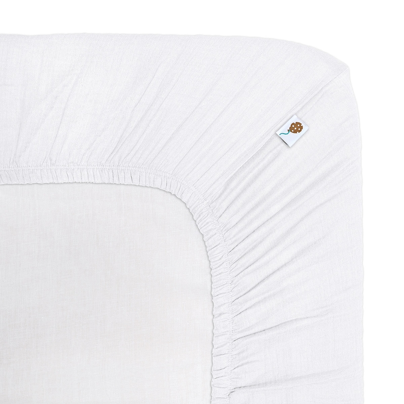 Organic Fitted Sheet Muslin White 90x200cm