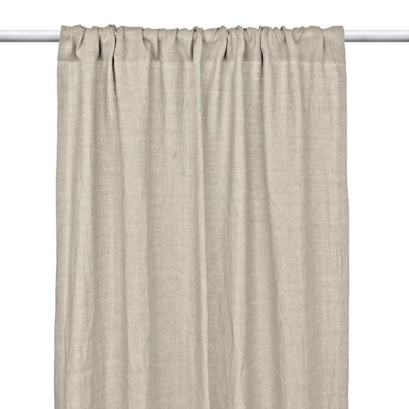 Linen Curtain Beige H 240cm Recycled