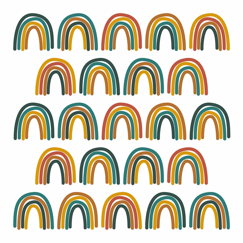 Wall Stickers &#039;Rainbow&#039; Camel/Green 23 pcs