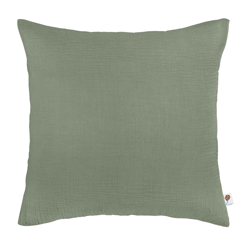 Organic Pillowcase Muslin Khaki 50x50cm
