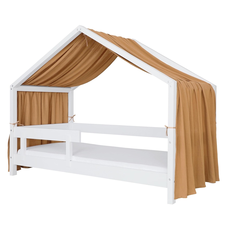 Organic House Bed Canopy Muslin Camel