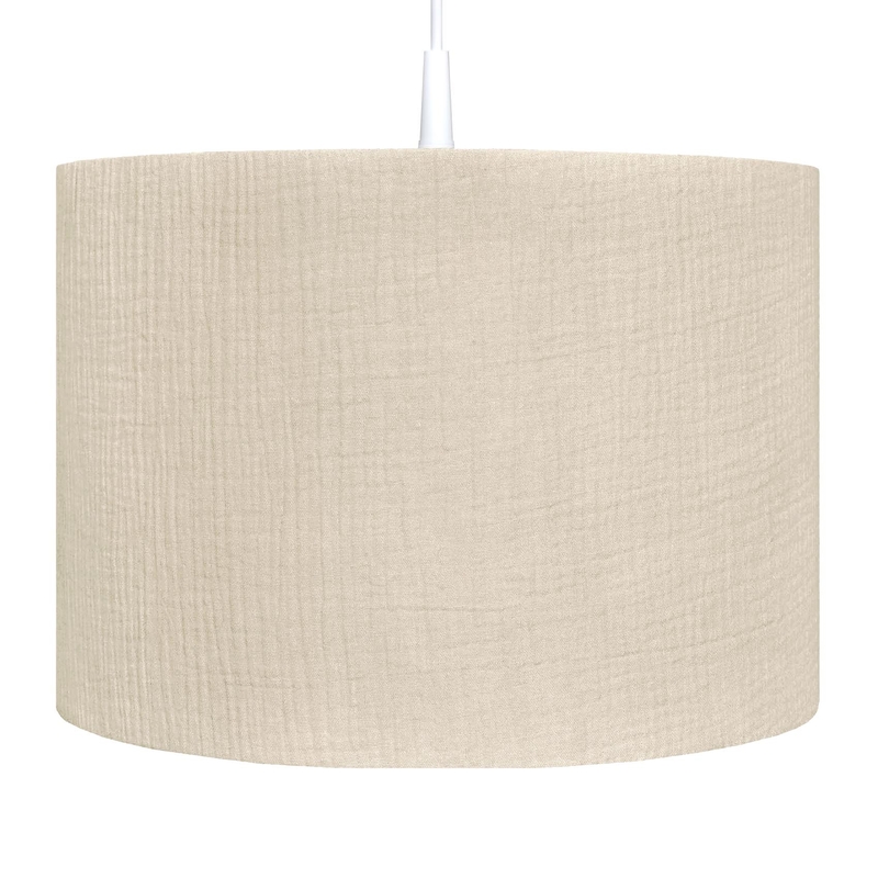 Hanging Lampshade Muslin Beige Handmade