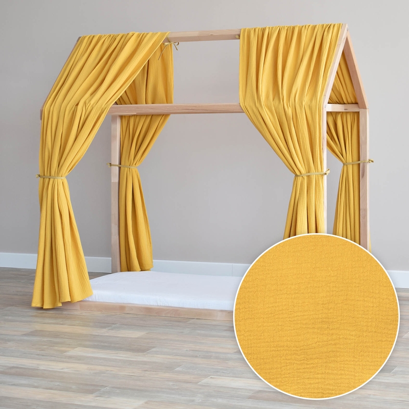 House Bed Canopy Set Of 2 Mustard 315cm
