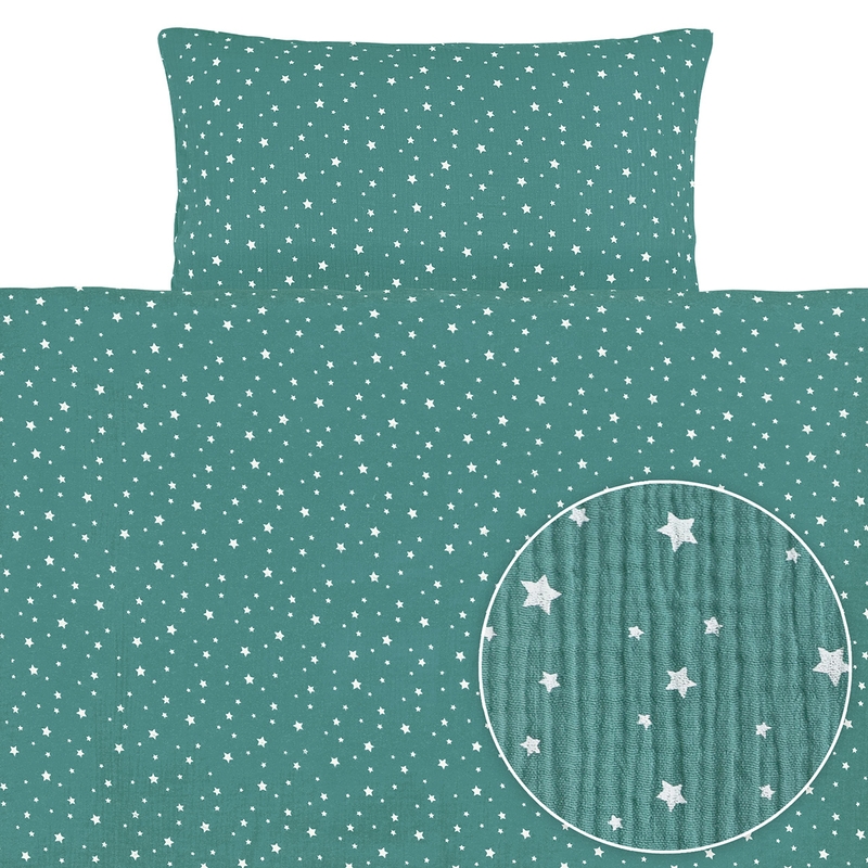 Bedding &#039;Stars&#039; Muslin Green 100x135cm