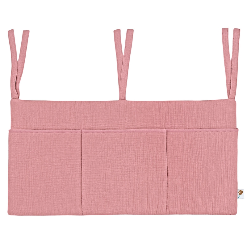 Organic Bed Pocket Muslin Dusty Rose 60x30cm