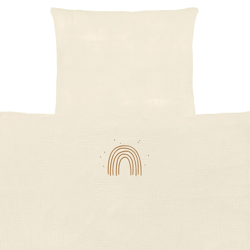 Organic Bedding &#039;Rainbow&#039; Muslin Cream 135x200cm