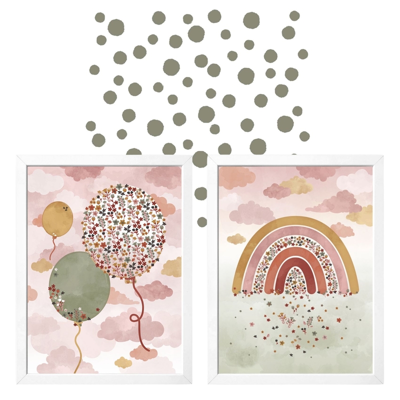 Bundle With Posters &amp; Wall Stickers &#039;Flowers&#039;