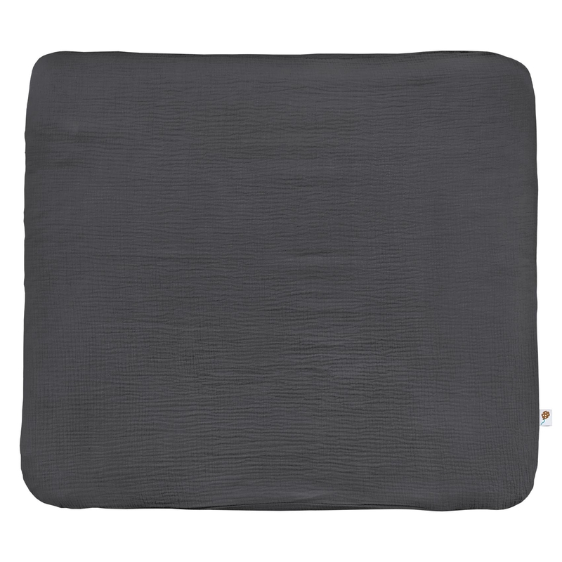 Organic Changing Pad Cover Muslin Dark Grey