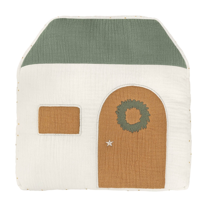 Cushion &#039;Winter House&#039; Cream/Camel 30cm