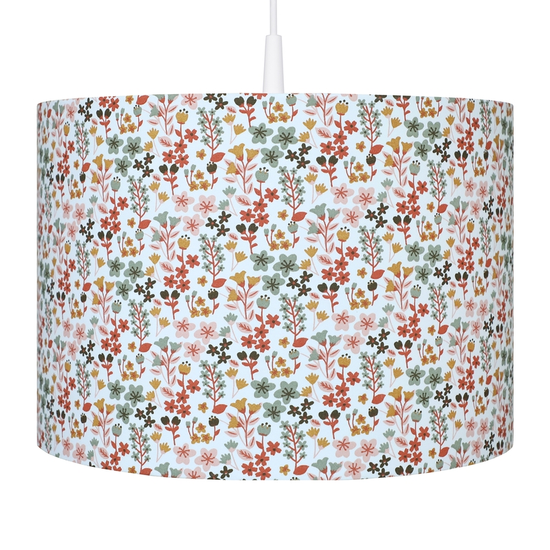 Kid&#039;s Lamp &#039;Flowers&#039; Rusty Red Handmade
