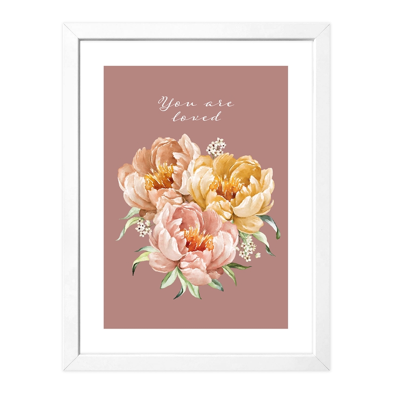 Poster &#039;You Are Loved&#039; Flowers 30x40cm