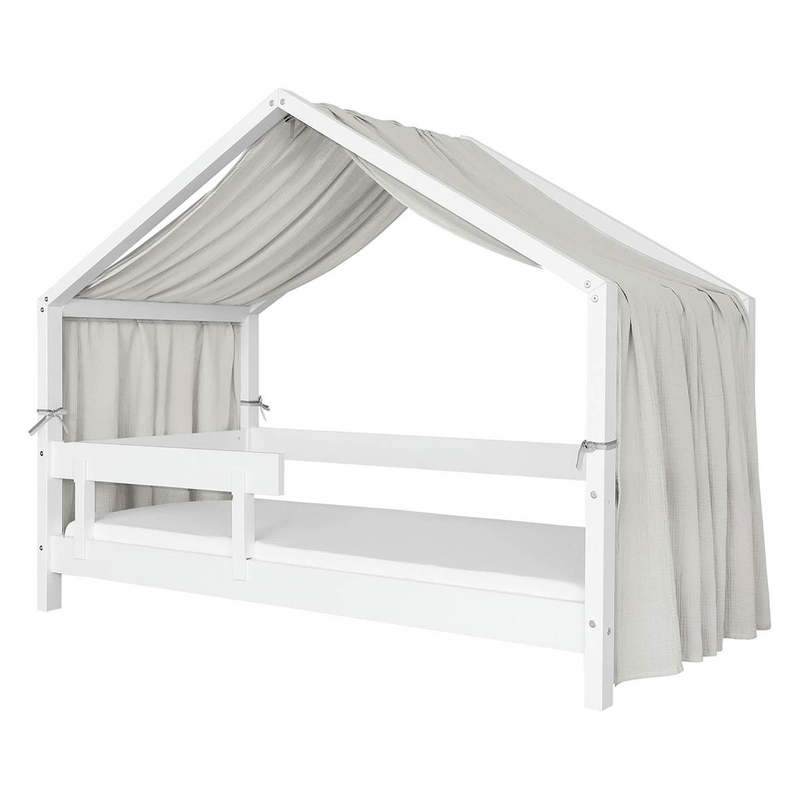 Organic House Bed Canopy Muslin Light Grey