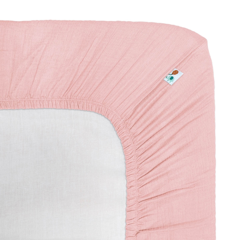 Fitted Sheet Muslin Light Pink 90x200cm