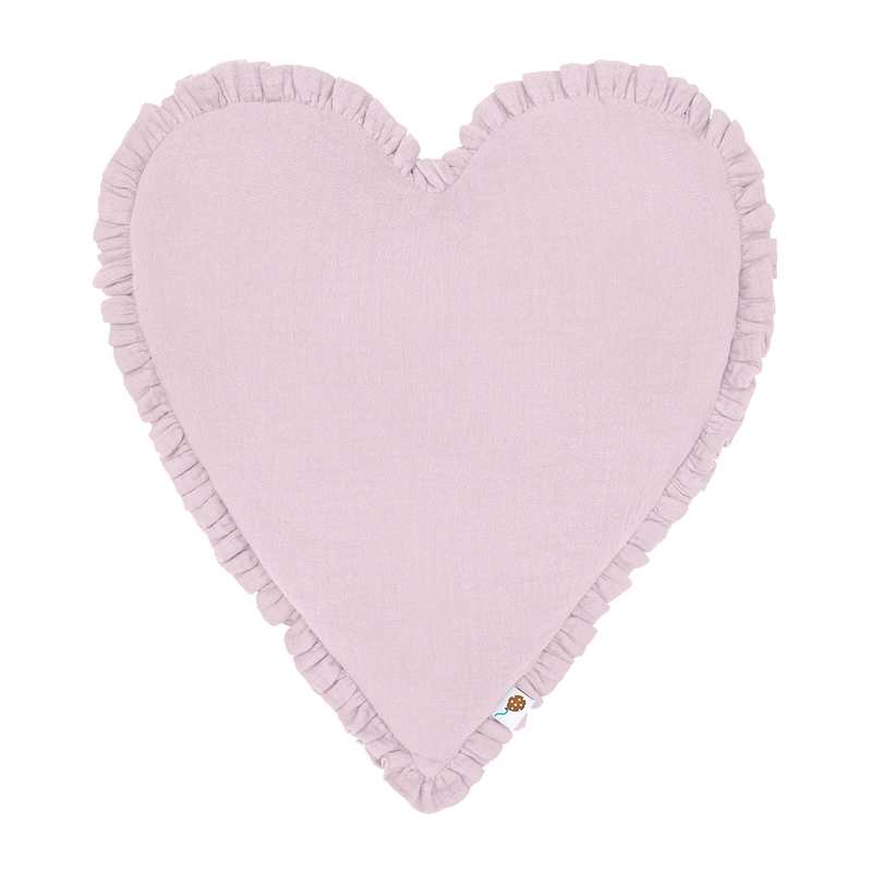 Cushion &#039;Heart&#039; With Ruffles Purple 40cm
