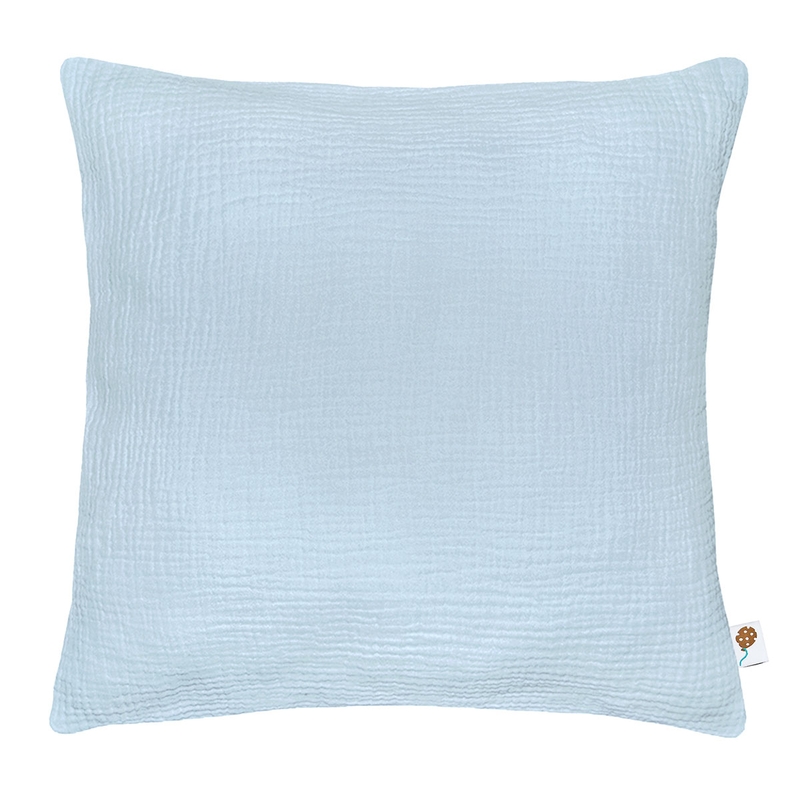 Organic Pillowcase Muslin Light Blue 40x40cm