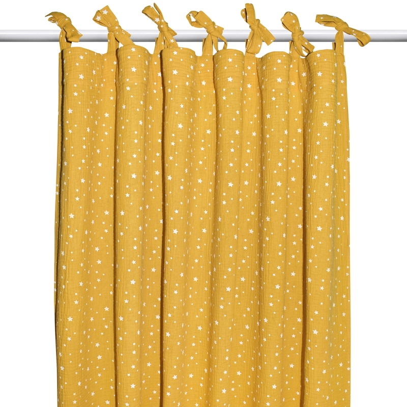 Curtain &#039;Stars&#039; Muslin Mustard H 240cm