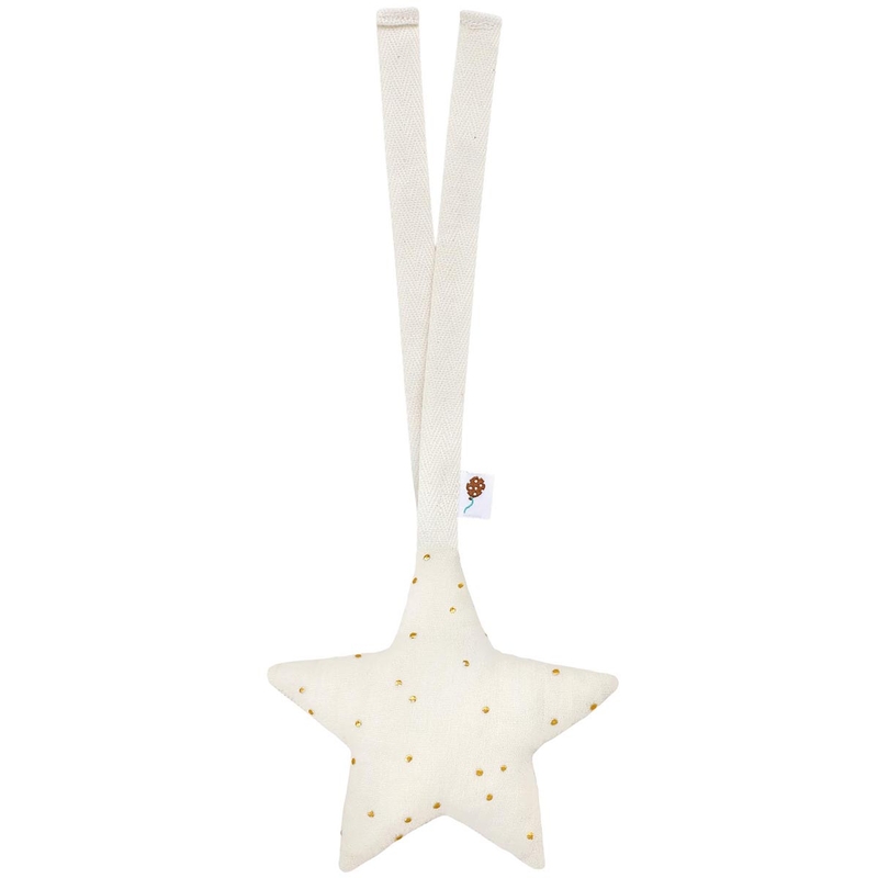 Pendant &#039;Star&#039; Golden Dots Cream 13cm