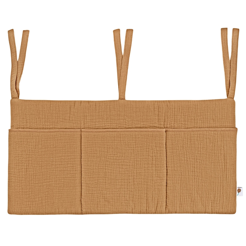 Organic Bed Pocket Muslin Camel 60x30cm