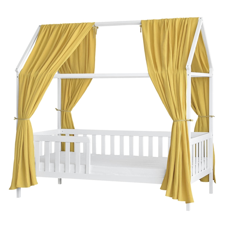 Organic House Bed Canopy Set Of 2 Mustard 350cm