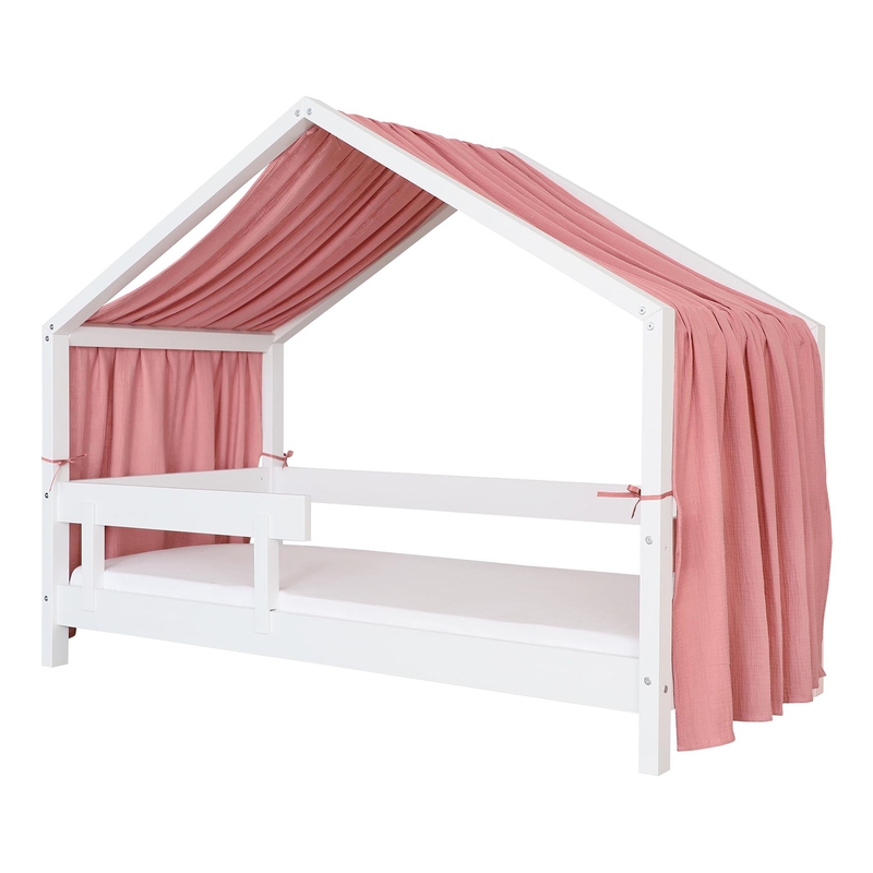 Organic House Bed Canopy Muslin Dusty Rose 360cm