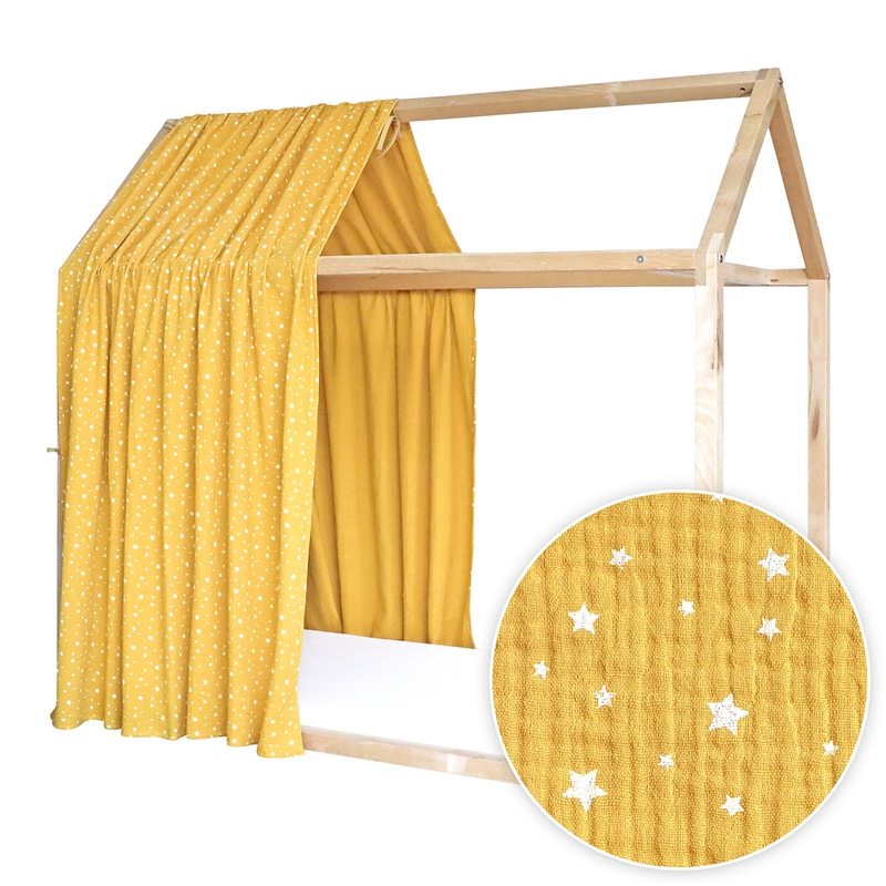 House Bed Canopy &#039;Stars&#039; Yellow 315cm 1 Piece