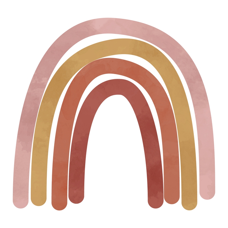 Wall Sticker &#039;Rainbow&#039; Dusty Rose/Rusty Red