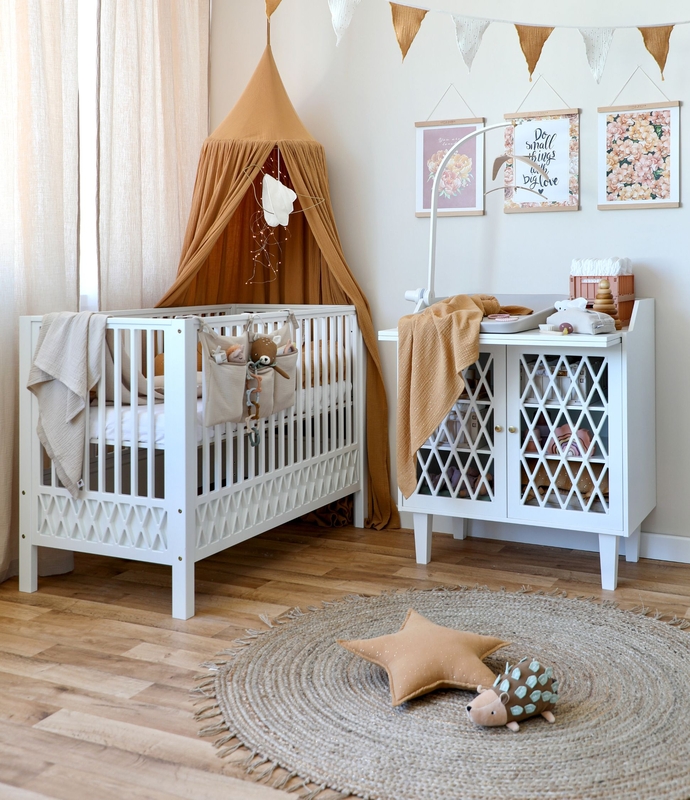 Babyroom In Camel &amp; Cream With Flower Posters