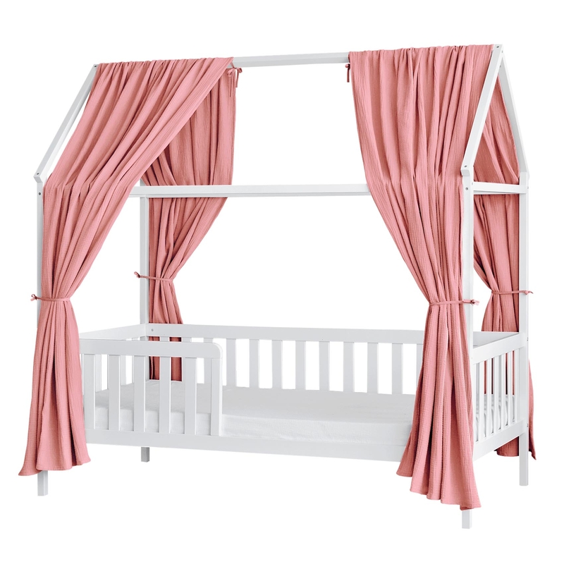 Organic House Bed Canopy Set Of 2 Dusty Rose 350cm