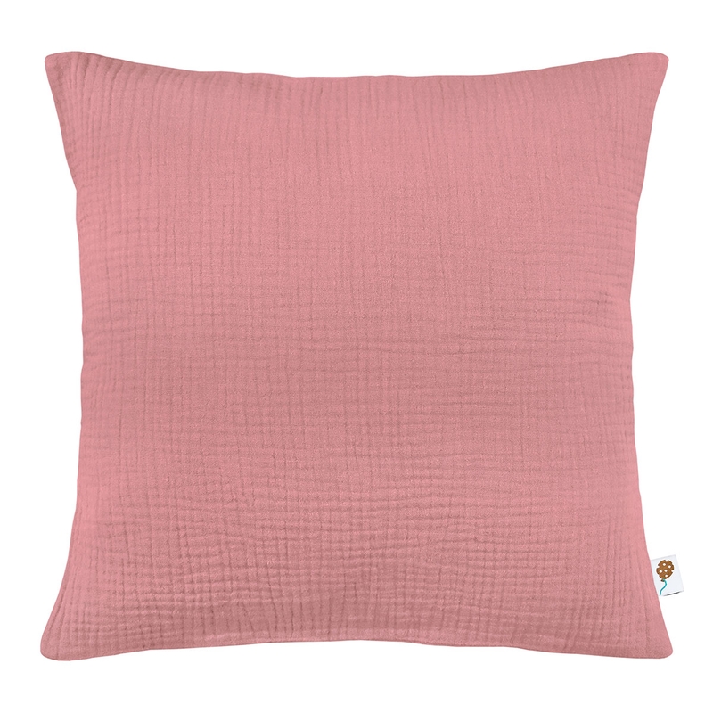 Organic Pillowcase Muslin Dusty Rose 40x40cm