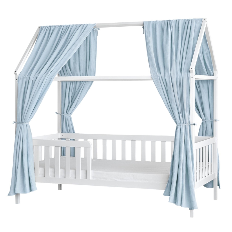 Organic House Bed Canopy Set Of 2 Light Blue 350cm