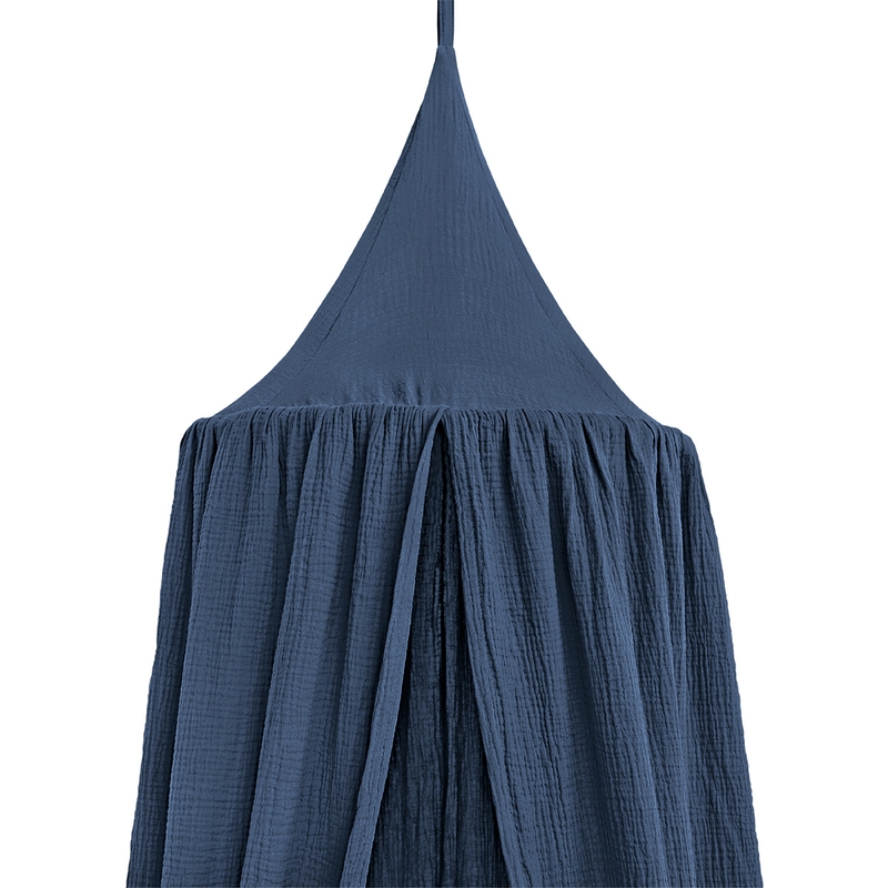 Organic Canopy Muslin Denim Blue 250cm Handmade